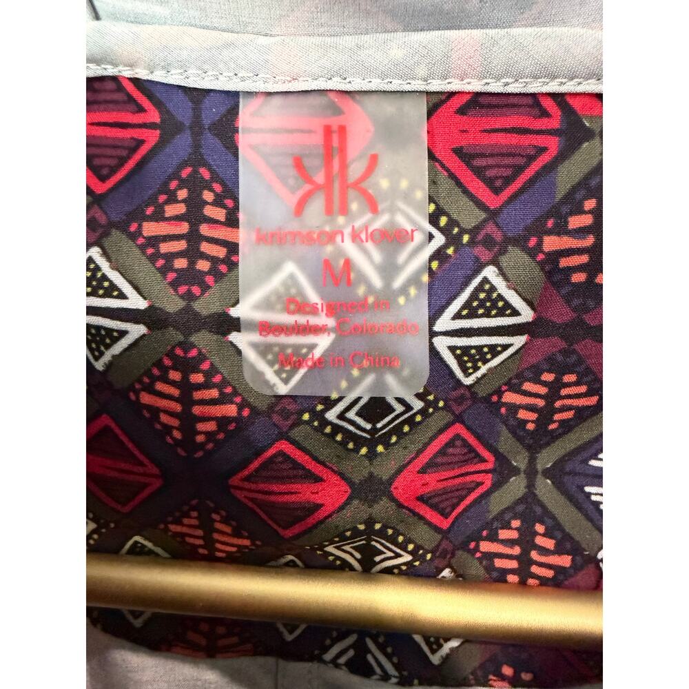 Krimson Klover Red Multicolor Hooded Zip Active Jacket Medium - Picture 4 of 6